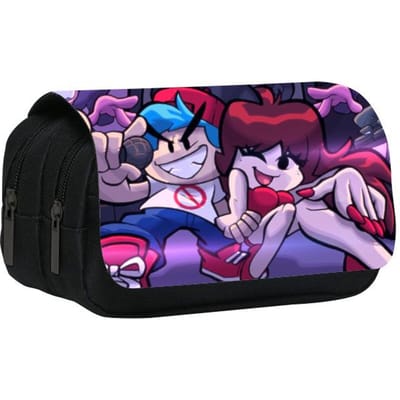 Friday Night Funkin Dubbellaags Etui 8,7 inch School Pennen Etui voor Student Grote Opbergruimte Leerlingen Potlooddoos Schoolcadeau