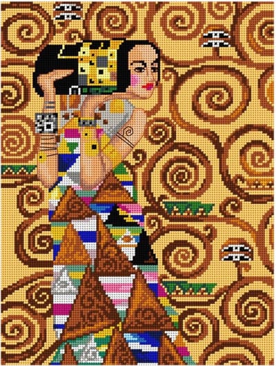 Borduurstramien voorbedrukt - ORCHIDEA - The tree of Life- Gustav Klimt - 30 x 40 cm (zonder garens)