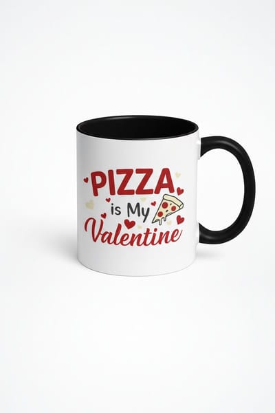 Valentijnsdag Mok "Pizza is My Valentine" - Origineel Cadeau voor Pizza Liefhebbers & Foodies