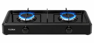 Floria 2-Pits Gaskooktoestel – Tafelgasfornuis voor LPG – Draagbaar Camping Kooktoestel met Regelbare Vlam – Ideaal voor Kamperen en Noodsituaties