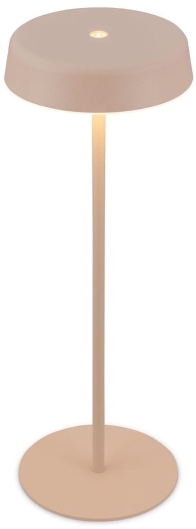 BRILONER Pala –Tafellamp oplaadbaar – dimbaar – draadloos – IP44 – warm wit licht – beige – Ø13 x 36,5 cm