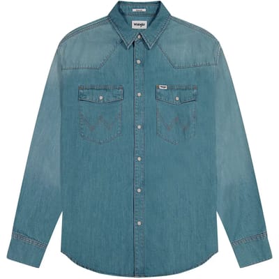 Wrangler Western Loose Fit Overhemd Met Lange Mouwen Blauw XL Man