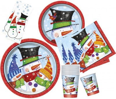 Kersttafelkleed Sneeuwpop en vrienden 137x259cm