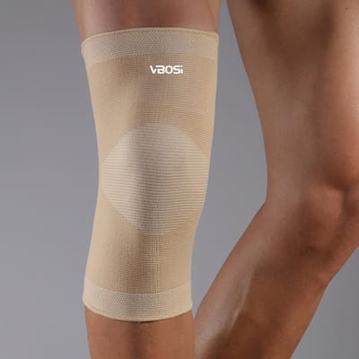 1 pièce Manches de genouillère Pour la musculation L'entraînement fonctionnel Soulagement de la douleur au genou Idéal pour la déchirure du ménisque M beige