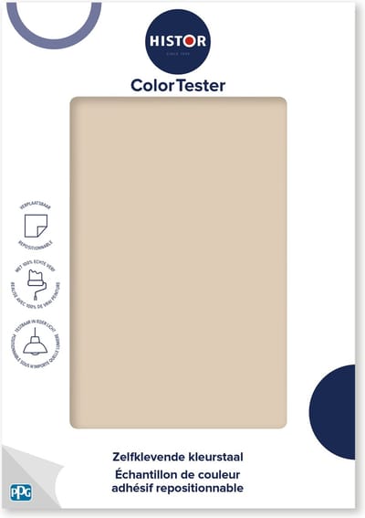 Histor Kleurtester Mat - Dekkend - Makkelijk te Verwijderen - Kleurecht - Seriously Sand - Beige