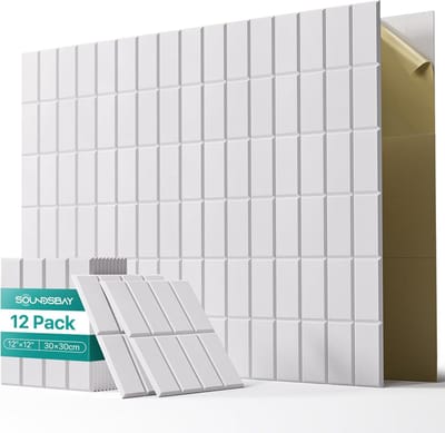 Geluidsabsorberende Panelen - Zelfklevende Polyester Geluidsisolatie 30 x 30 x 1 cm - Effectieve Akoestische Behandeling en Stijlvolle Set van 12