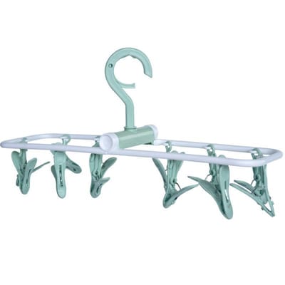 Étendoir à pinces multiples Multifonction Pliant 12 pinces à linge Cintre sous-vêtements Pince à chaussettes Étendoir à chaussettes Vente en gros 12