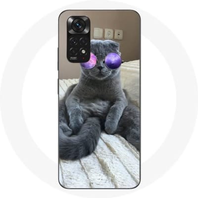 Redmi Note 11 Pro 5G Cat-hoesje met paarse bril