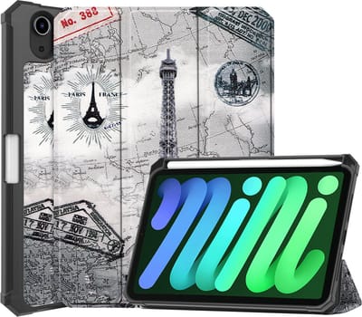 Hoesje Geschikt voor Apple iPad Mini 6 (2021) - 8.3 inch - 6e Generatie - Dun & Stevig - Trifold Bookcase - Hard Cover Case - Met Uitsparing Geschikt voor Apple Pencil - Hardcover Book - Tablet Hoes - Eiffeltoren