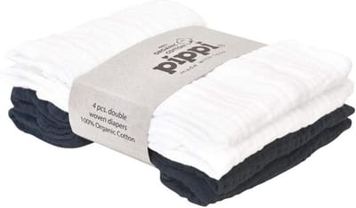 Unisex baby 4-pack stoffen luiers en spuugdoeken - Badkledingset, Wit, Eén maat