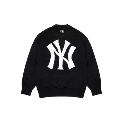 MLB FW22 Grote Logo Ronde Hals Lange Mouwen Gebreide Trui Uniseks Trui Zwart 3AKPB0126-50BKS M black