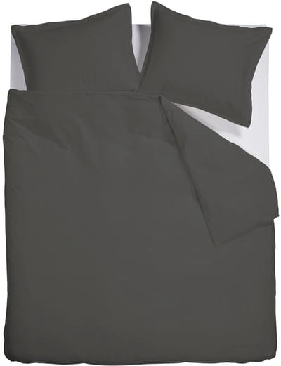 Ambiante Satin Uni dekbedovertrek - Tweepersoons - 200x200/220 cm - Donker Grijs