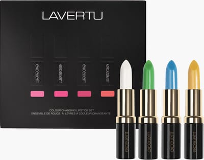 LAVERTU - Lipstick Excellent set - Gepersonaliseerde lipkleur - pH Persoonlijke Tint - 12 Uur Langhoudend - Waterproof - Hydrating & Caring - set met 4 kleuren