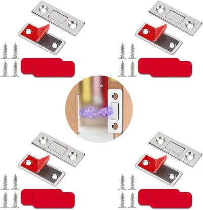 Set van 4 Ultra-Dunne Magneten voor Kastdeuren, Ideaal voor Keuken, Lades en Ramen, Magneet Sluiting en Deurbeveiliging