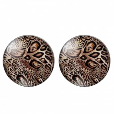 Clip Oorbellen- 2 cm panter bruin