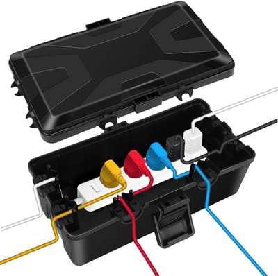 Waterdichte kabelbox IP54 voor buitengebruik, weerbestendige elektrische aansluitkast voor verlengkabels en tuinstopcontacten
