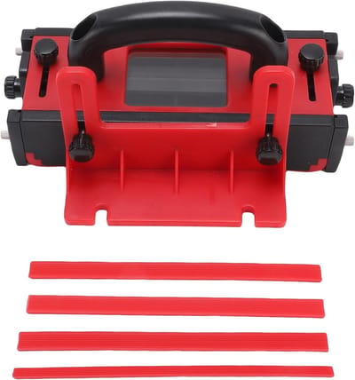Verstelbare tafelzaag duwblok met transparant venster, antislip strips en multidirectionele controle voor gereedschap accessoires