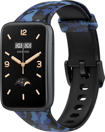 By Qubix - Siliconen bandje met print - Camouflage blauw - Geschikt voor Xiaomi Smart Band 7 Pro / Mi Band 7 Pro bandje