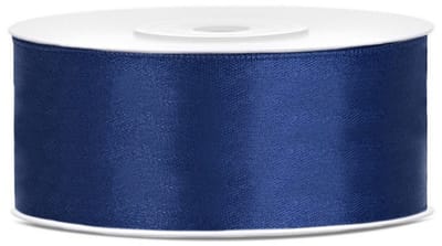 Partydeco Cadeaulint - blauw - 2,5 cm x 25 meter - satijn - sierlint - inpakken - decoratie