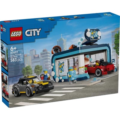 LEGO City LEGO® CITY 60497 Wasplaats met 2 speelgoedautos, roterende borstels, waterpellets en stofzuigerstation