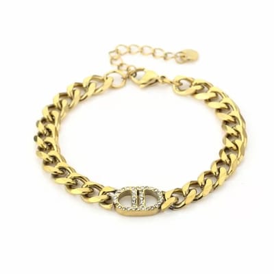 Bijoutheek Armband Good Life Witte Stenen Goud