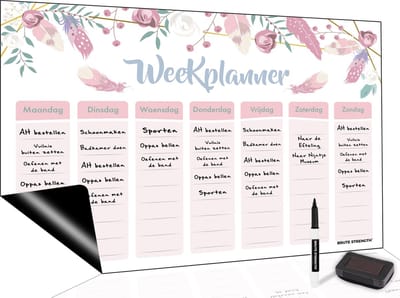 Brute Strength - Magnetisch Weekplanner whiteboard (37) - A3 - Planbord - Dagplanner kind  - To Do Planner kinderen