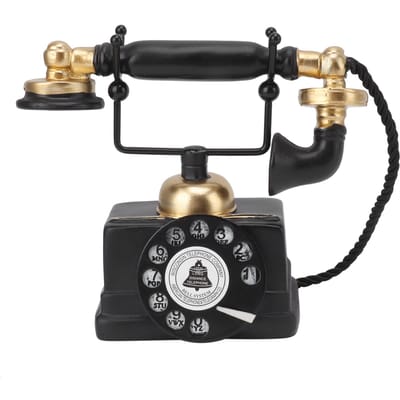 Groot Retro Decoratief Telefoonmodel Hars Vintage Draaitelefoon Decor Beeld Decoratie voor Café gray