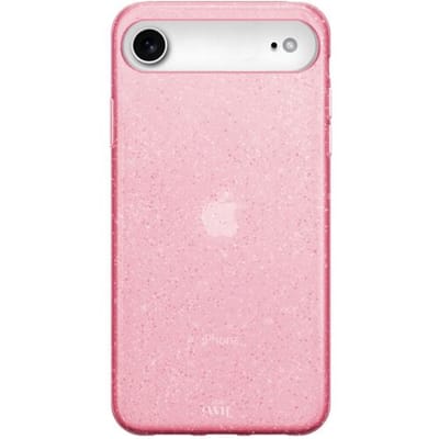 xoxo Wildhearts siliconen glitter hoesje - Sparkle Away Pink - Siliconen hoesje geschikt voor iPhone 17 Air - Shockproof case met glitters - Glitter hoesje Roze