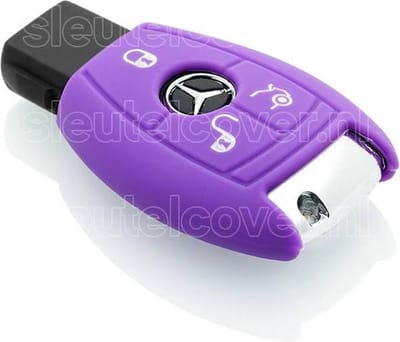 Autosleutel Hoesje geschikt voor Mercedes - SleutelCover - Silicone Autosleutel Cover - Sleutelhoesje Paars