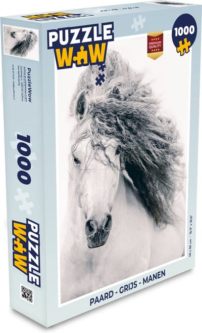 Puzzel Paard - Grijs - Manen - Legpuzzel - Puzzel 1000 stukjes volwassenen