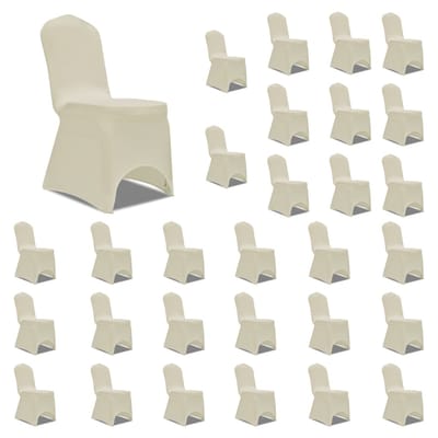 vidaXL - Stoelhoezen - stretch - 30 - st - crème