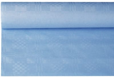 12x Tafelkleed papier met damastprint 8 m x 12 m lichtblauw