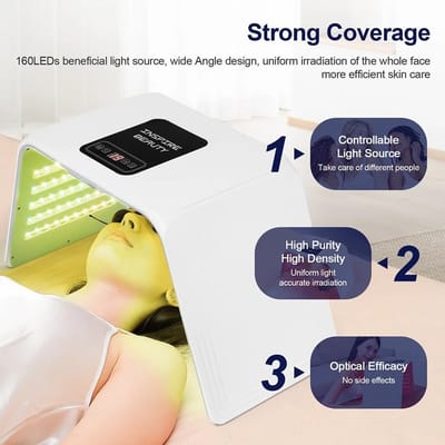 LED Masker - 160 LEDS 7 Kleuren PDT Gezichts- en Bodybehandeling- Nieuw Design Opvouwbaar Led Tafel brug Lichttherapie - Huidverjonging