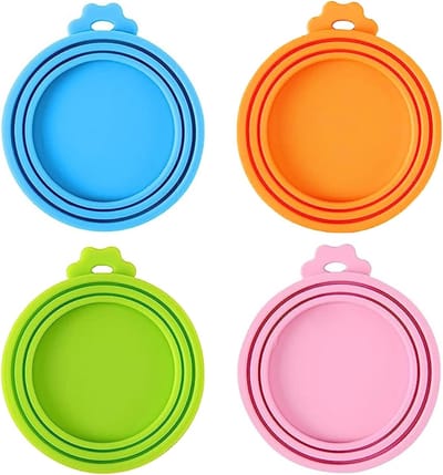 4 Stuks Siliconen Blik Deksels Diverse Kleur Kan Deksel Tin Covers Huisdier Kan Deksels Puppy Blikken Covers Voor Hondenvoer Huishoudelijke Pet Food Covers Seal Servies