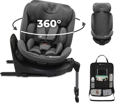 Kinderkraft XRIDER 2 - Autostoel - 360° draaibaar - Meegroeiend - Grijs - incl. auto-organizer