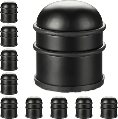 10x deurstopper rond - deurvastzetter rubber - deurstop rvs - deurbuffer - zwart