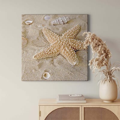 Canvas print DD123269 Patrick Star A.S. Création 0,5 x 0,5 m Beige / Creme Kantoor Hal/Gang Keuken Slaapkamer Woonkamer