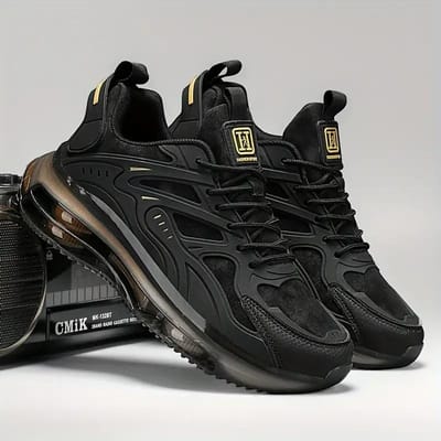 Heren Sportschoenen Luxe Casual Sneakers Mesh Hardloopschoenen Zomer Lichtgewicht Platform Mode Basketbal Wandelschoenen voor Heren 39 zwart