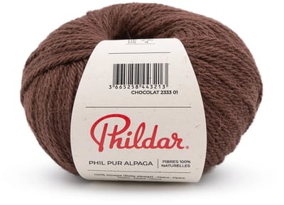 Phildar - Pur Alpaga- 100 % Baby Alpaca premium garen - Wordt per 5 stuks verkocht - Kleur : Chocolat