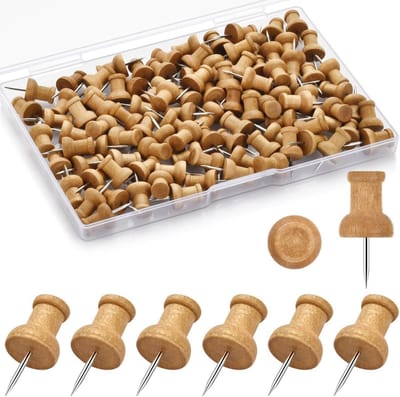 120 Stuks Houten Push Pins voor Prikborden - Duurzame Kaartkopspijkers voor Ambachtelijke Projecten