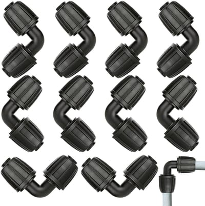 Dailygoods- Drip Connectors Set van 10 - L-vormige Aansluitingen - Universeel Compatibel - Robuust en Duurzaam - Voor Irrigatiesystemen - Eenvoudige Installatie - Irrigatieconnectoren