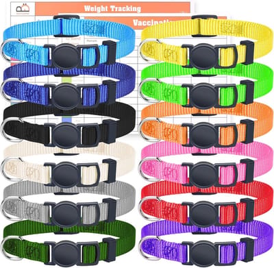 Verstelbare Nylon Puppyhalsbanden - Zacht en Duurzaam - Set van 12 in Diverse Kleuren