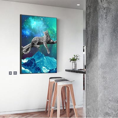 Dierlijke tijger kunst aan de muur diy schilderij van nummers straatlandschap verf canvas handgeschilderde 20X30CM blue