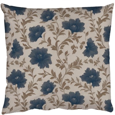 Sierkussens - Kussentjes Woonkamer - 50x50 cm - Motief - Bloemen - Zwart - Beige