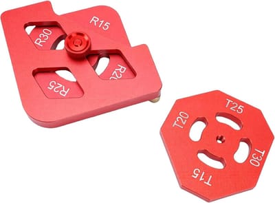 Houtbewerking Sjablonen - Ronding Mallen - Meubel Maken - 8 Maten Inclusief - R15 tot T30 - Aluminium