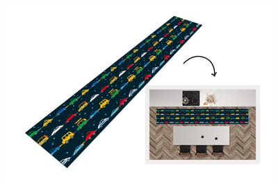 Keukenloper - Loper keuken - Patronen - Auto - Ruimte - 300x50 cm - Keukenloper vinyl