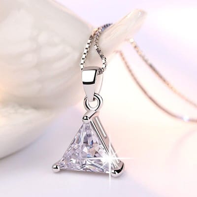 925 Sterling Zilver Driehoek Geometrie Hangers En Kettingen Voor Vrouwen Zirkonia Ketting Mode Bruiloft Feest Sieraden  GaaBou gray