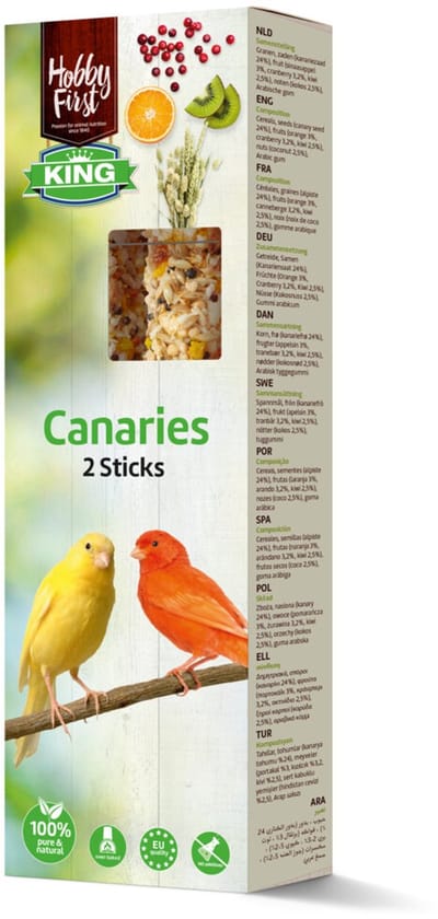 10x HobbyFirst King Sticks Kanarie Fruit 60 gr