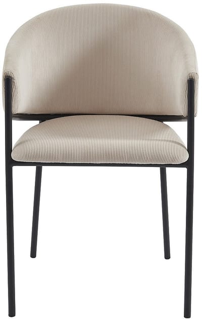 Vente-unique Set van 2 stoelen met armleuningen van ribfluweel en zwart metaal - Crèmewit - ORDIDA - van Pascal Morabito