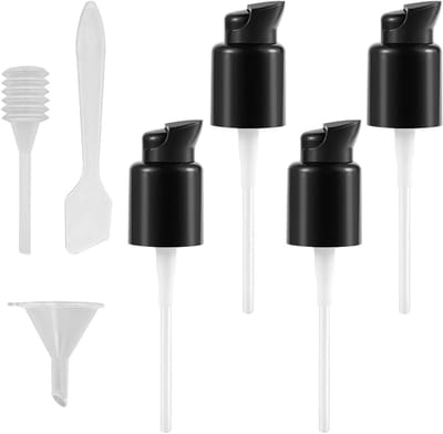 Vervangende Foundation Pomp Set van 4 Stuks, Geschikt voor Diverse Make-up Flessen, Inclusief Lepel, Pipet en Trechter voor Precisie Aanbrenging